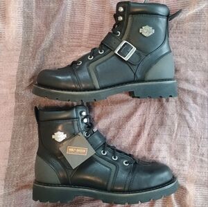 Harley Davidson heavy duty riding boots with strap and zipper men's size 11.5